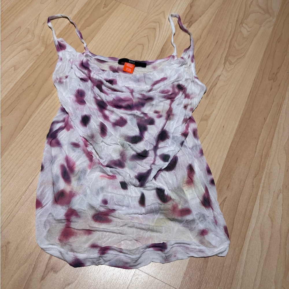 Boss Red and Purple Asymmetrical Sleeveless Camisole